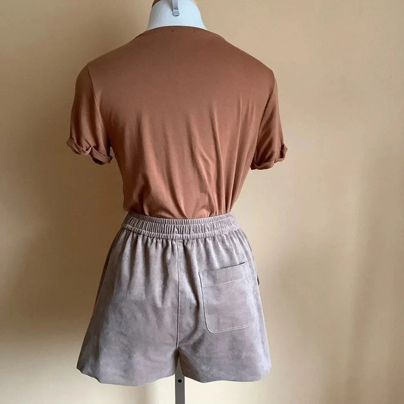 WILFRED FREE Tan Faux Suede Bloomer Shorts Size S - Picture 4 of 11